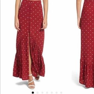 Keith button front maxi skirt